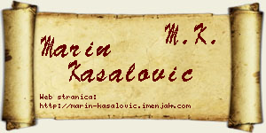Marin Kasalović vizit kartica